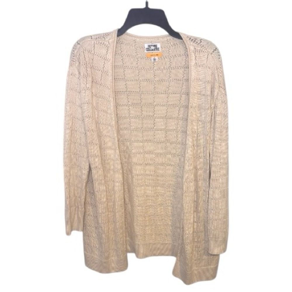 Future Collective Jenny Lopez Cream Pointelle Cardigan Size Small